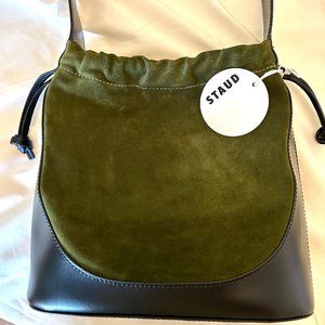 STAUD Cinch Leather Bucket Bag #NWT